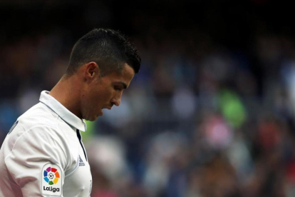 Cristiano Ronaldo, durante el partido contra el Leganés en el Bernabéu.-REUTERS / SERGIO PEREZ