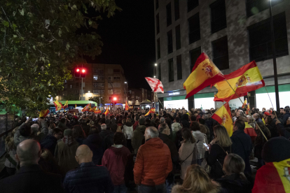 Concentración en la sede del PSOE de Valladolid contra la amnistía. ICAL