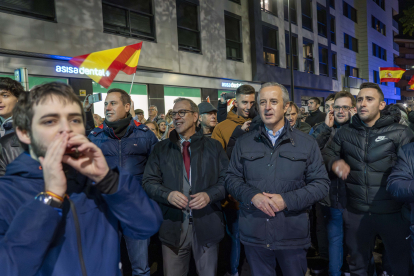 Concentración en la sede del PSOE de Valladolid contra la amnistía. ICAL