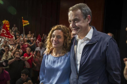 José Luis Rodríguez Zapatero, el pasado miércoles junto a Meritxell Batet.-CARLOS MONTANYES