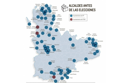 Alcaldes antes de celebrarse las elecciones-Elaboración propia El Mundo Diario de Castilla y León