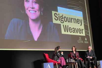 Sigourney Weaver durante el encuentro en el Carrión.- E. M.