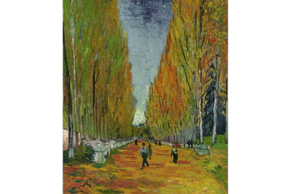 El óleo 'L'Allée des Alyscamps', de Vincent Van Gogh, subastado este martes por Sotheby's en Nueva York.-Foto: EFE
