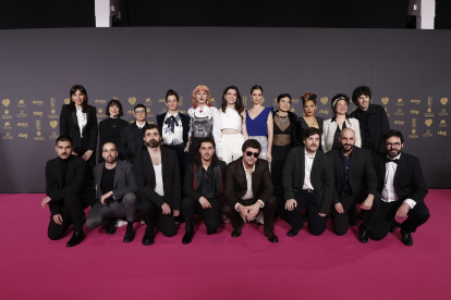 Los participantes de los programas Rueda y Residencias Academia de Cine en la alfombra roja de la 38 edición de los Premios Goya. -RTVE