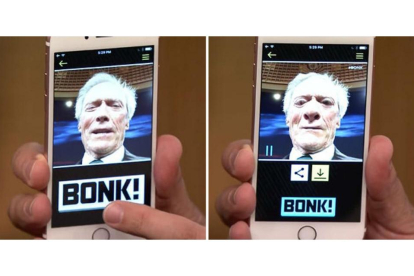 Selfi de Clint Eastwood con la 'app' Bonk.-VIDEOTAPE