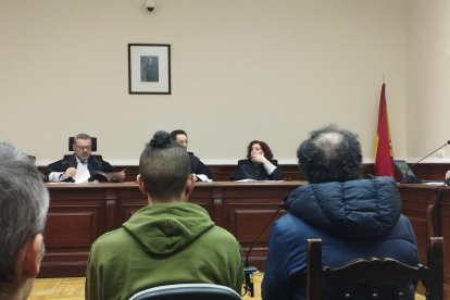 El acusado, a la izquierda, junto a su traductor durante el juicio visto para sentencia este miércoles en la Audiencia de Valladolid. - E. P.