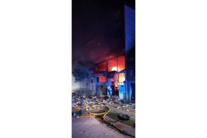 Explosión en la calle Goya de Valladolid. POLICÍA DE VALLADOLID