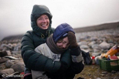 Emma Thompson y su hija Gaia en el Ártico.-INSTAGRAM