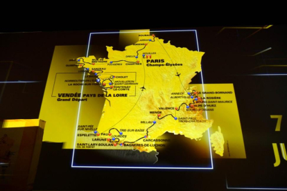 El Tour comienza en la isla de Noirmoutier, al oeste de Francia, el 7 de julio y acabará como siempre, en París, el 29 de julio.-PHILIPPE LOPEZ (AFP)