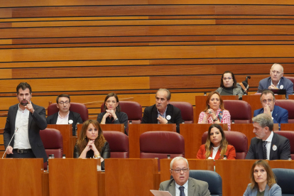 Bancada socialista durante el pleno, con el escaño vacío de Hernández.- ICAL