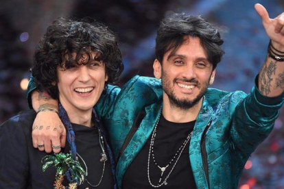 Ermal Meta y Fabrizio Moro (derecha), ganadores el Festival de San Remo y representantes de Italia en Eurovisión-CLAUDIO ONORATI