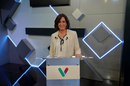 María Sánchez, candidato de VTLP a la alcaldía de Valladolid, en el debate de La 8. -ARGI