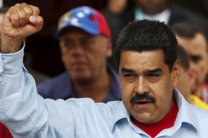 El presidente de Venezuela, Nicolás Maduro, en un mitin en Caracas, Venezuela.-CARLOS GARCIA RAWLINS