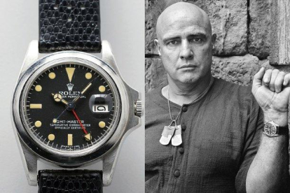 El reloj, un Rolex GMT Master, destacó en la venta no sólo por haber acompañado a Brando en el rodaje de la icónica cinta.-