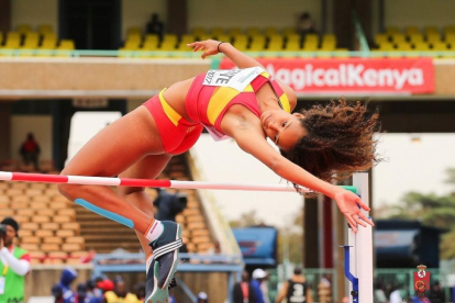 María Vicente, en la prueba de salto de altura del Mundial juvenil de atletismo en Nairobi.-