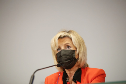 Verónica Casado, en la rueda de prensa posterior al Consejo de Gobierno.- ICAL