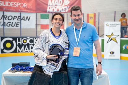 María Sierra, mejor portera del campeonato. / European League Roller In Line Hockey (Cerilh)