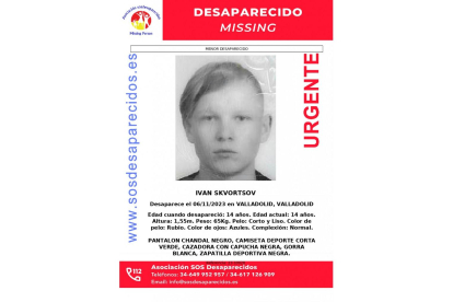 Cartel de desaparecido de Ivan Skvortsov. -SOS DESAPARECIDOS