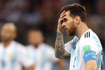 Leo Messi, en uno de sus muchos gestos de desesperación que protagonizó en el Mundial de Rusia. /-GETTY / ADAM PRETTY