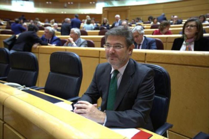 El ministro de Justicia, Rafael Catalá, el pasado martes en la sesión de control al Gobierno en el Senado.-DAVID CASTRO