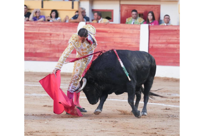 Darío Domínguez en la corrida de toros del 6 de agosto en las fiestas de Íscar. J. M. LOSTAU