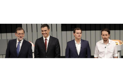 Mariano Rajoy, Pedro Sánchez, Albert Rivera y Pablo Iglesias, en el debate a cuatro de la campaña electoral del 26-J.-JOSÉ LUIS ROCA