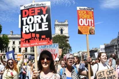 Manifestación contra el Gobierno de Theresa May en Londres.-ANDY RAIN