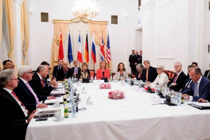 Reunión entre Irán y el Grupo 5+1, el lunes, en Viena.-Foto:   GEORG HOCHMUTH / EFE