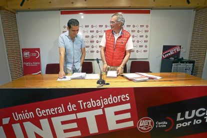 Evelio Angulo y Vicente Andrés, de UGT y Comisiones Obreras-ICAL