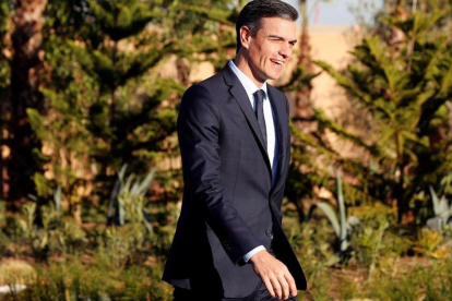 Pedro Sánchez, a su llegada a la cumbre de la ONU sobre migración que se celebra en Marrakech.-KIKO HUESCA (EFE)