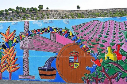 Mural realizado por los vecinos de Corcos.-EL MUNDO
