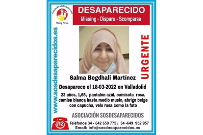 Cartel de la desaparición de Salma Begdhali. -E.PRESS
