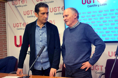 Vicente Andrés, de CCOO y Faustino Temprano, de UGT. E. PRESS