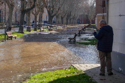 Inundación en el Paseo del Cauce de Valladolid por una rotura en el 'anillo mil' - J.M. LOSTAU