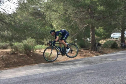 El salto de Alejandro Valverde en la Vuelta a Murcia.-TWITTER