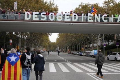 Imagen de la concentración del pasado 13 de noviembre en Barcelona contra la judicialización del proceso independentista.-RICARD CUGAT