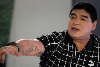 Diego Armando Maradona, durante una entrevista en televisión el pasado febrero.F-Foto:   EFE / MIGUEL GUTIÉRREZ
