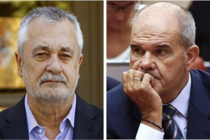 Los expresidentes andaluces José Antonio Griñán y Manuel Chaves.-