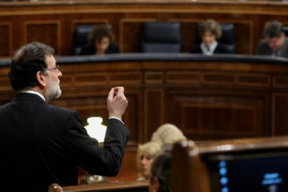 El presidente del Gobierno, Mariano Rajoy, en el Congreso.-JUAN MANUEL PRATS