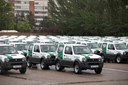 Imagen de archivo de 2018 cuando se presentó un lote de nuevos vehículos todoterreno de la Junta. E. M.