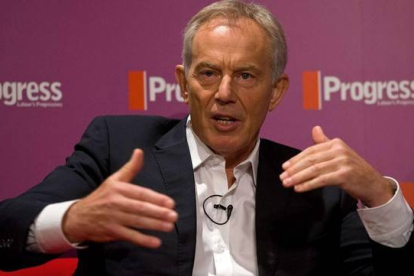 Blair, durante su intervención en un acto del 'think thank' Progress, en Londres, este miércoles.-Foto: AFP / JUSTIN TALLIS