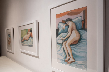 Algunos desnudos de Félix Cuadrado Lomas en la Galería Rafael. | JOSÉ C. CASTILLO
