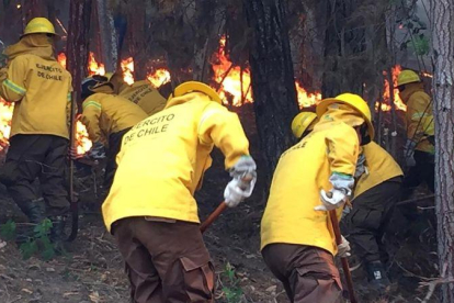 Chile vive una ola de incendios forestales que han arrasado con miles de hectáreas.-EJÉRCITO DE CHILE / AFP