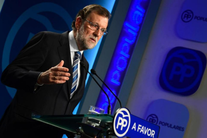 Conferencia de Mariano Rajoy durante el Comité Ejecutivo Nacional del Partido Popular.-EL MUNDO