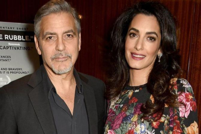 George y Amal Clooney en la presentaicón del documental de Netflix 'Cascos Blancos', del que la fundación Clooney ha sido anfitrión.-David M. Benett