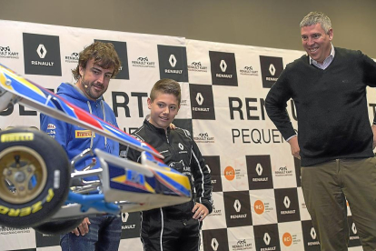Entrega de Premios de la primera edición Renault Kart Pequeños Campeones con Fernando Alonso, De Los Mozos y Alejandro Laureiro Solano,campeón en marzo de 2018. - ELOY ALONSO
