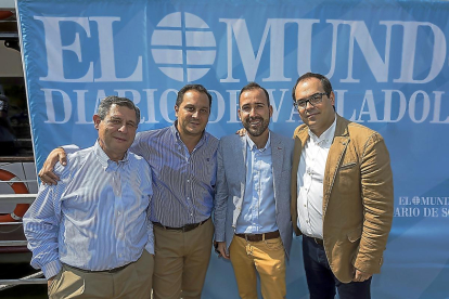 Carlos del Barrio (concejal de Quintanilla de Onésimo), Ismael Bosh (PSOE), Javier García (alcalde de Pollos) y José Antonio Sebastián (Transitia).
