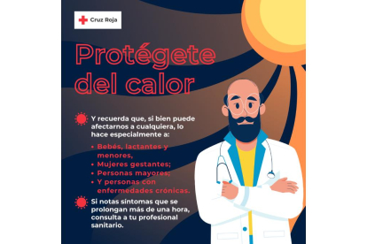 Cartel de la Cruz Roja para la prevención frente a las altas temperaturas.- CRUZ ROJA