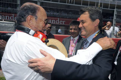 El presidente de la Generalitat Artur Mas y Botín, en el Circuito de Cataluña. Foto: RUBEÉN MORENO