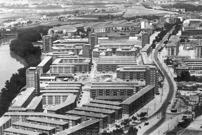 Vista aérea del Cuatro de Marzo en la década de los 60 del siglo XX. ARCHIVO MUNICIPAL